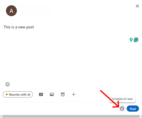 Schedule LinkedIn post