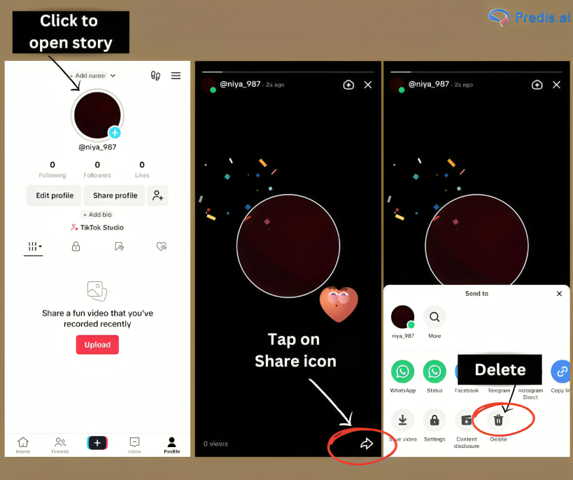 Delete TikTok story tutorial