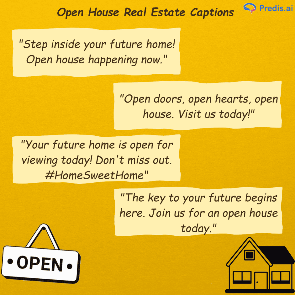 open house captions for instagram