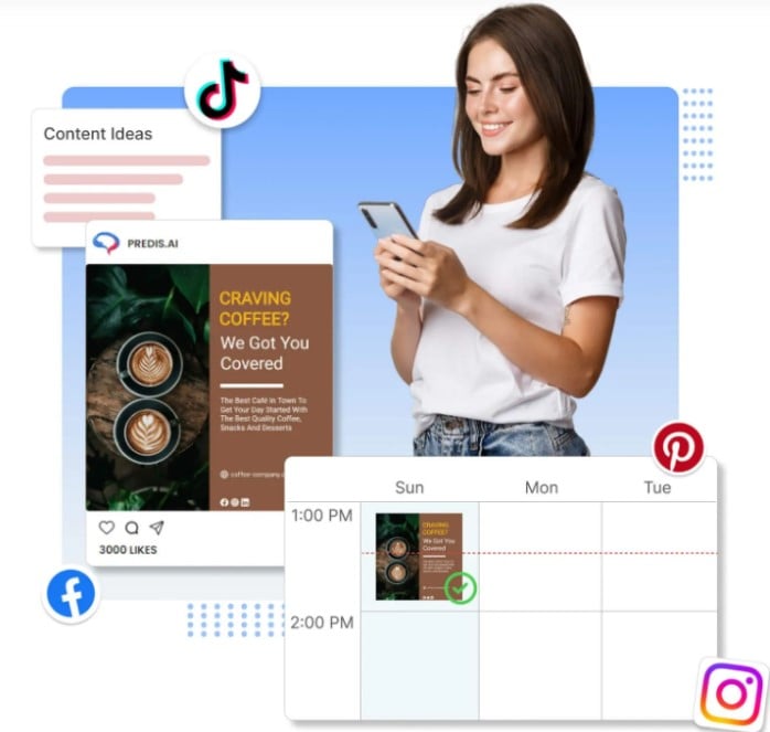 Predis.ai social media management solution