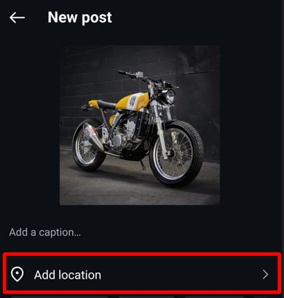 Add location option for Instagram posts