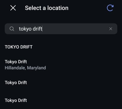 Search and choose a location to add it to your story