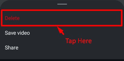 Select Delete option to remove story from Instagram archive