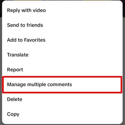 Manage multiple comments option