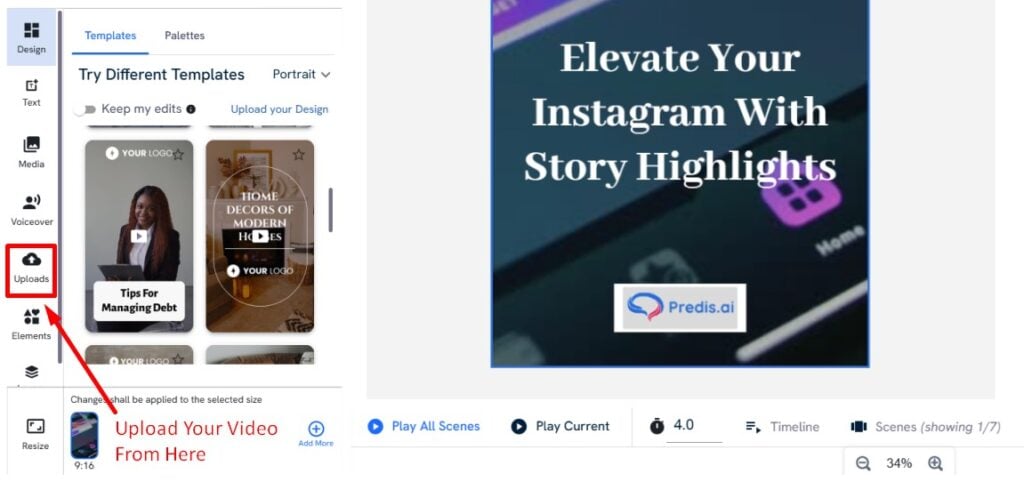 Edit or upload your own videos to add multiple videos to Instagram Story