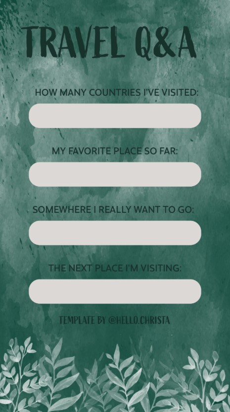 Instagram Story template for travel