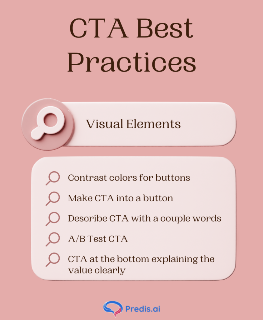 Infographic detailing how to use visual elements to make your CTA stand out