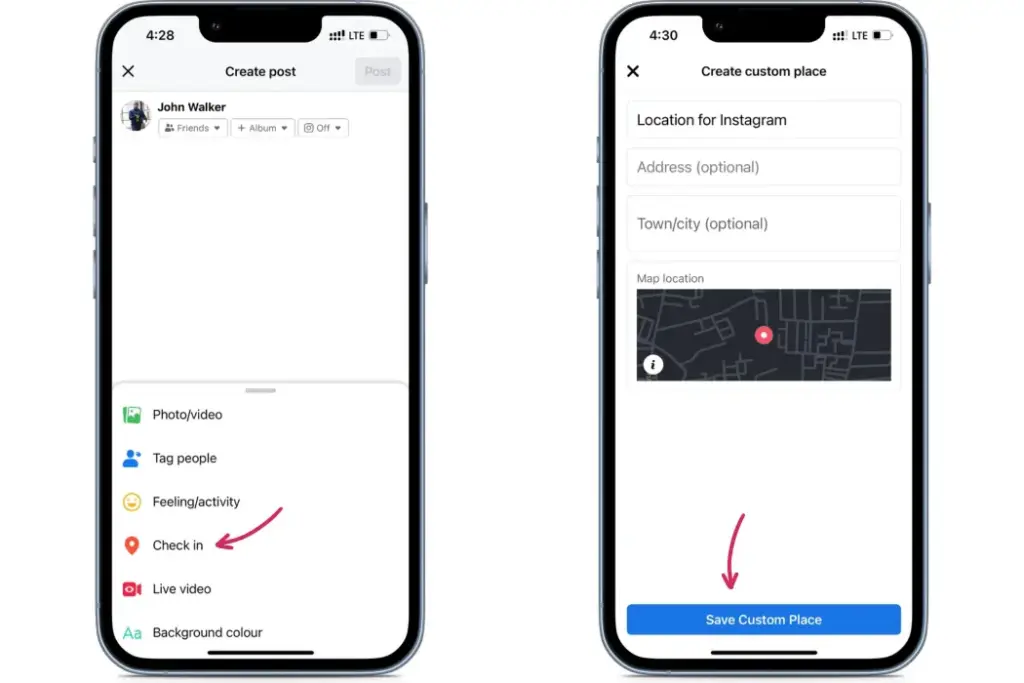 Steps to add a custom location to Instagram