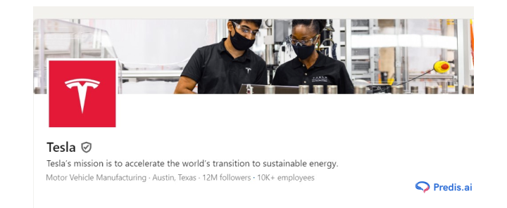 tesla LinkedIn banner example