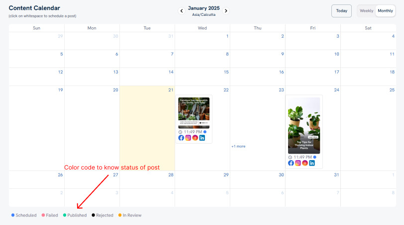 Content Calendar in Predis AI