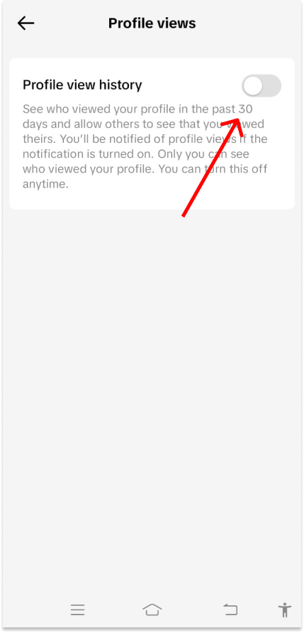 Turning off Profile view history