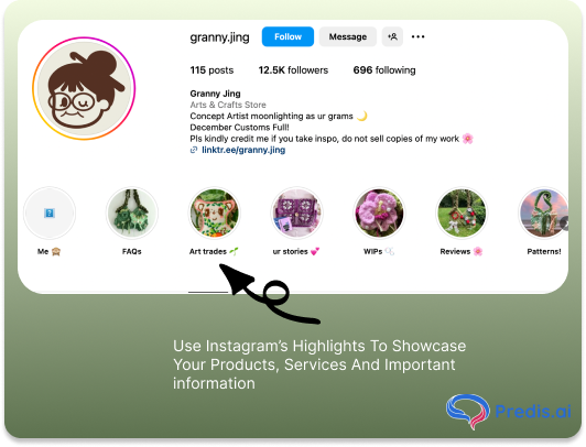 Instagram highlights to showcas your brand