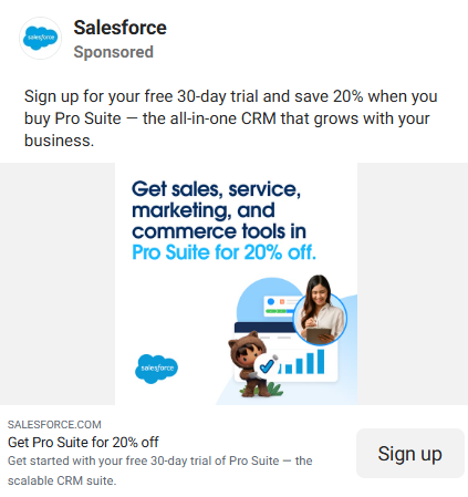 Salesforce social media ad