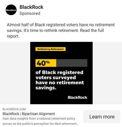 Blackrock social media ad