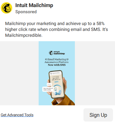 Mailchimp social media ad copy