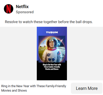 Netflix social media ad copy