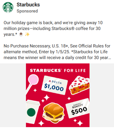 Starbucks social media ad