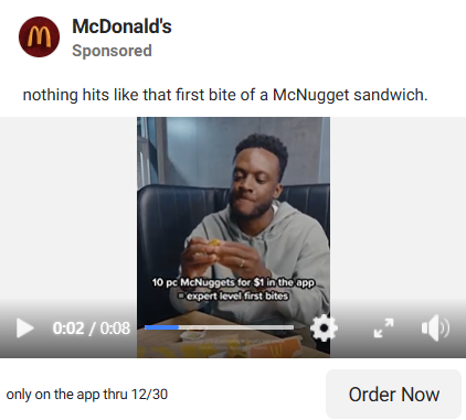 Mcdonalds social media ad