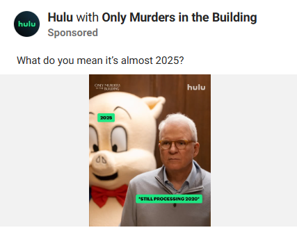 Hulu social media ad