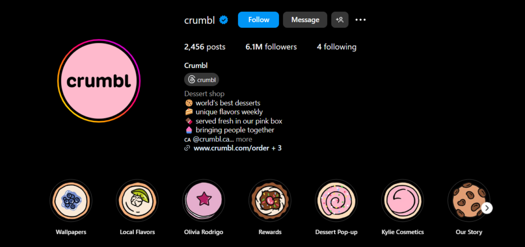 Crumbl Instagram Page