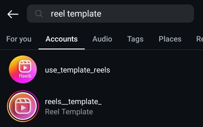 Instagram accounts for reel templates