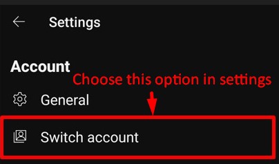 Switch account from YouTube settings