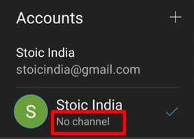 No channel available linked to your account