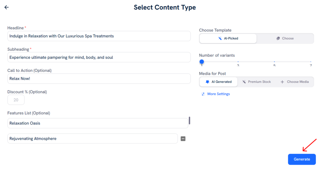 Reviewing content details in Predis AI