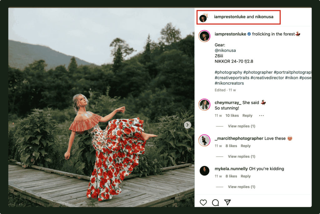 collaboration ideas for photography on instagram