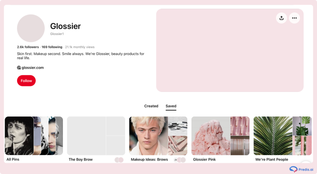 glossier social media branding