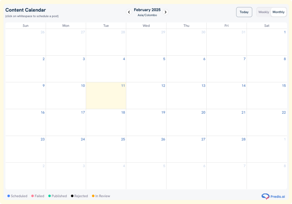 predis ai content calendar