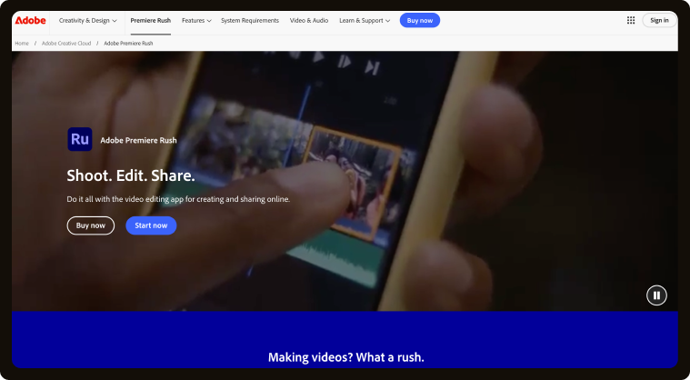 adobe premiere rush video editing app