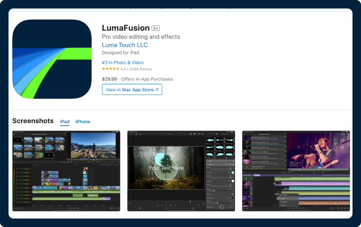 Lumafusion video editing