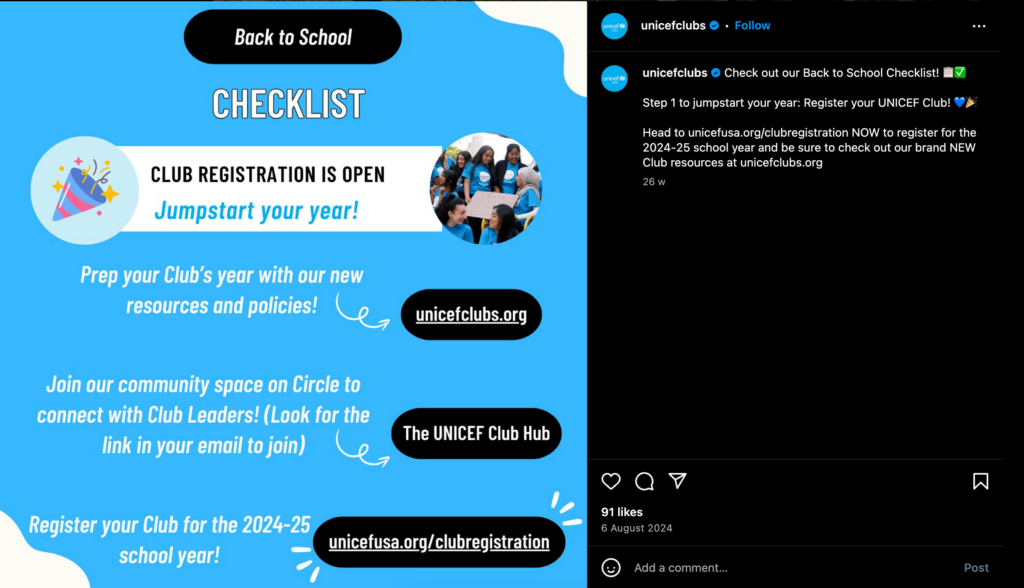 UNICEF – Campanha “Regresso às Aulas”