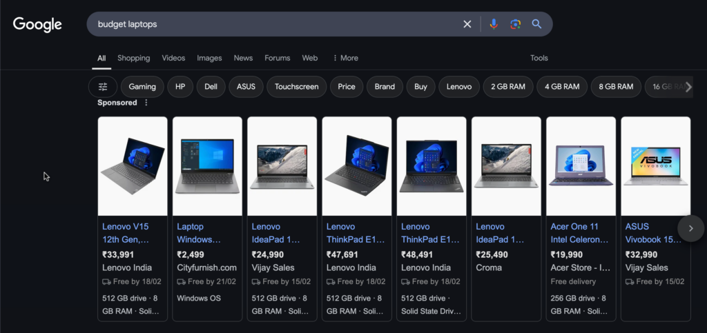 Usporiadanie kampaní podľa cenového rozpätia