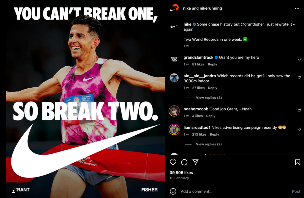 Példa: a Nike „Just Do It” kampánya.