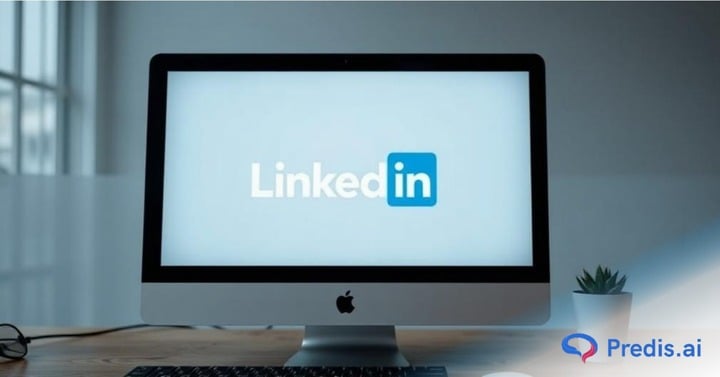 LinkedIn logo on screen