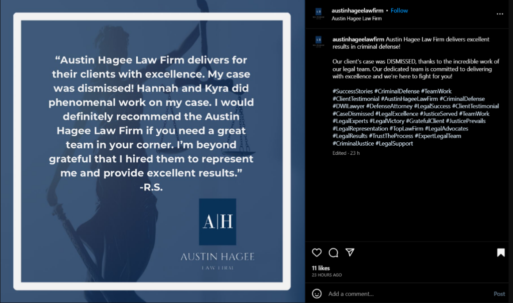 A positive client review