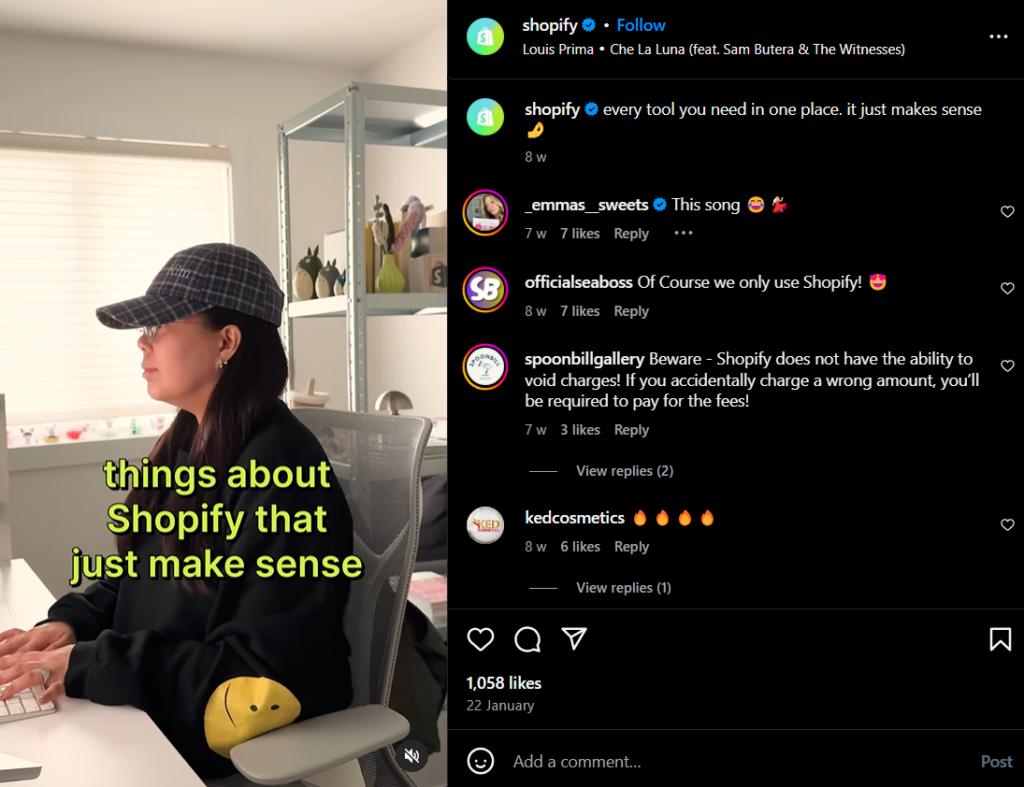 UGC content by shopify