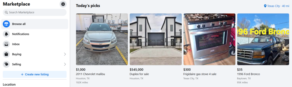 Facebook marketplace