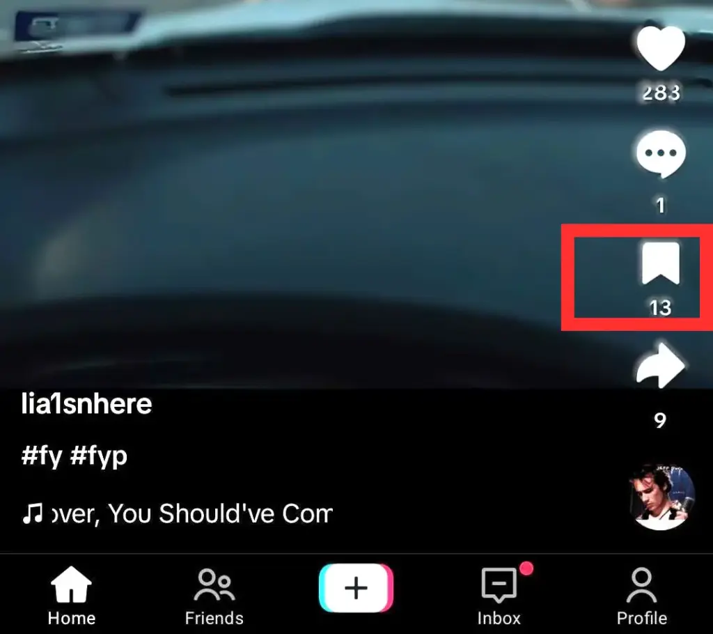 To save videos on TikTok, click on the bookmark icon