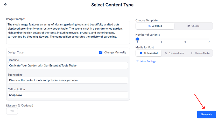 Image prompt, headline and CTA generated by Predis AI