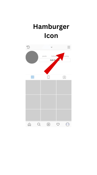 Find Hamburger Icon in Upper Right Corner