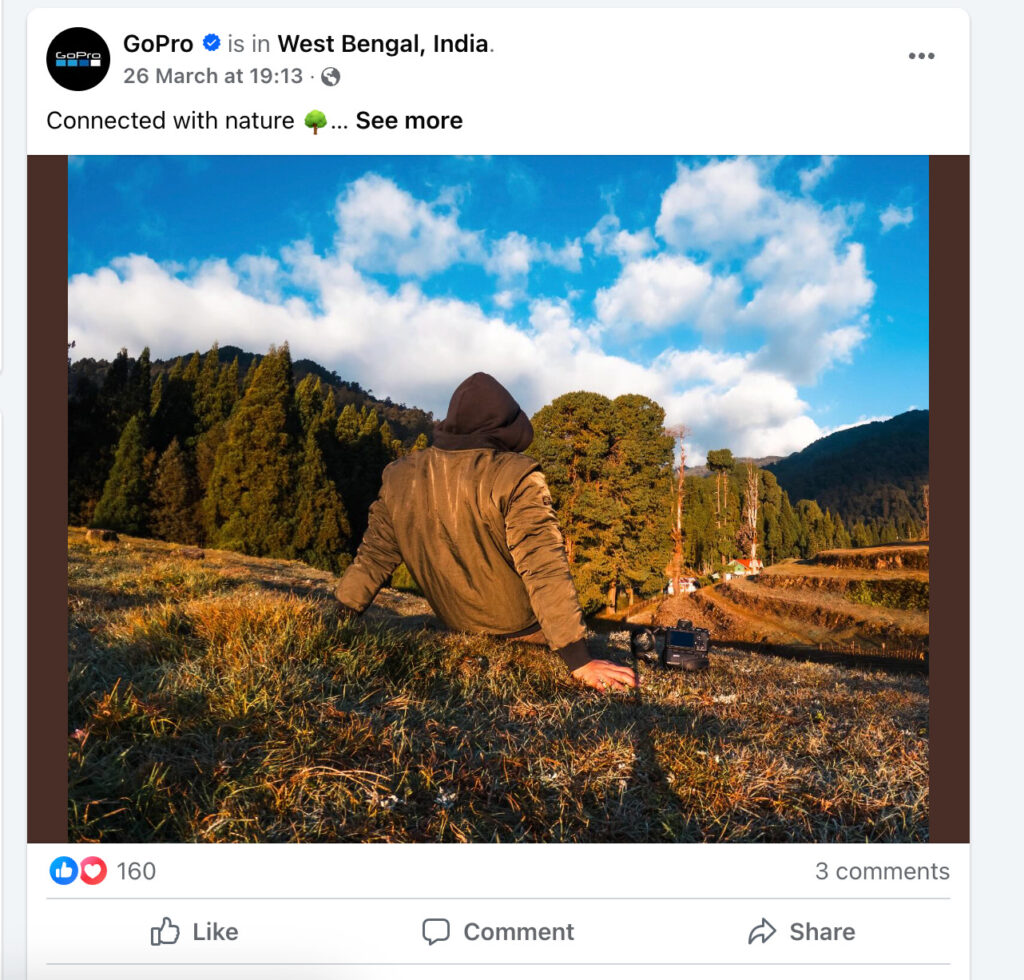 UGC pro reklamy na Facebooku – příklad GoPro