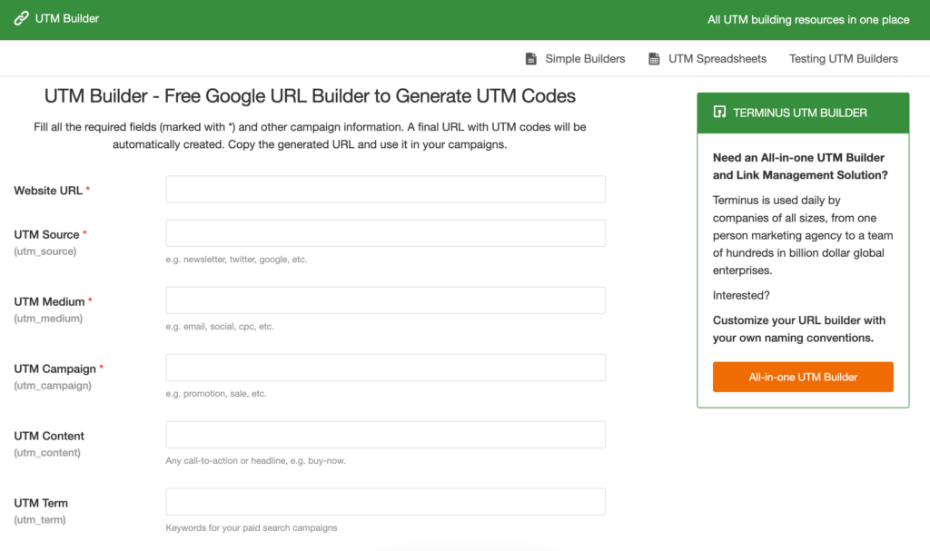 Parameter UTM + Mpanamboatra URL
