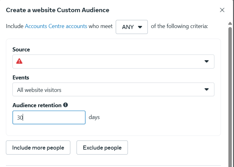 Audience Retention and targeting settings in Meta Ads Manager