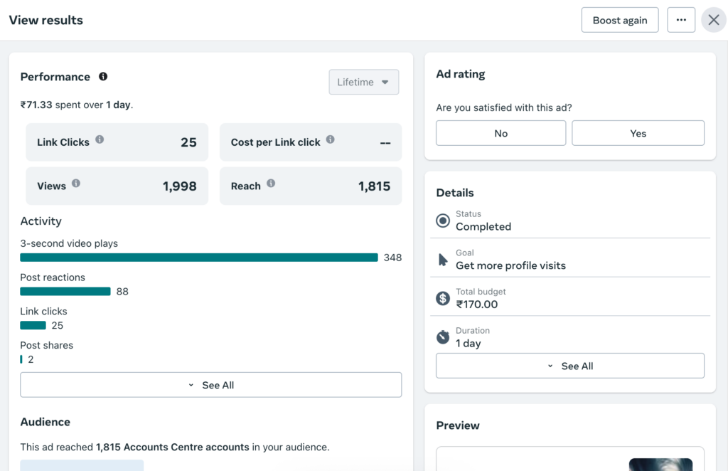 Pēkšņa Facebook reklāmu rezultātu kritums