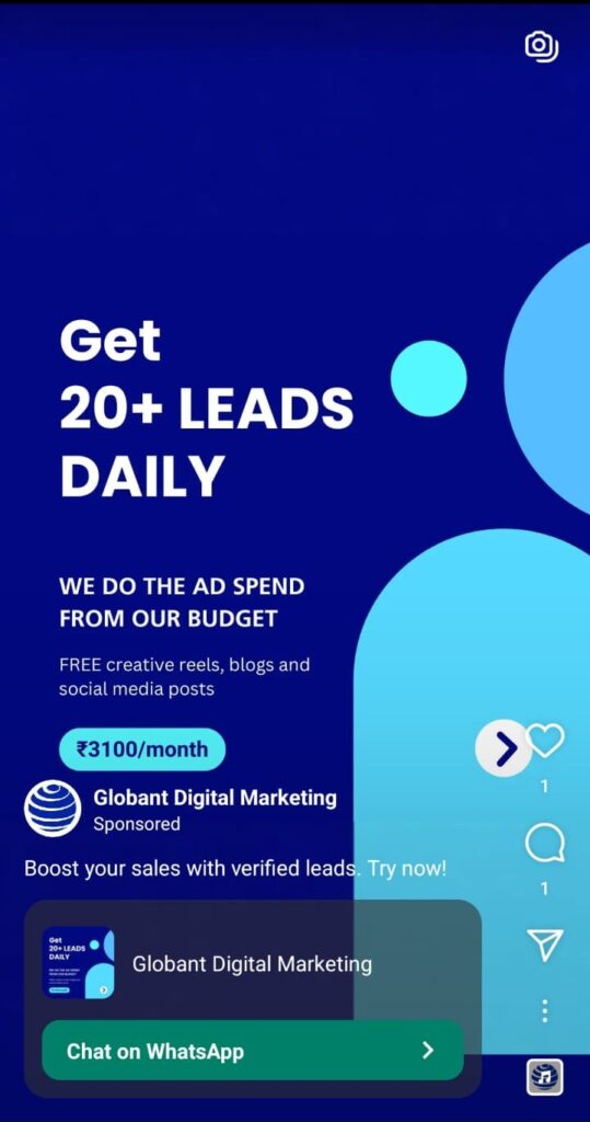 Reel ad example in Instagram