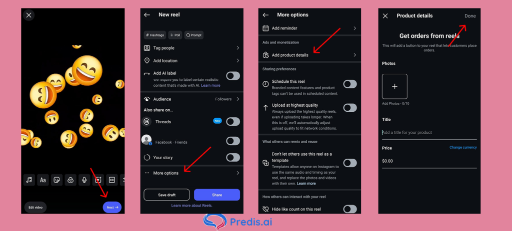 Adding shoppable products on Instagram reels - the whole process
