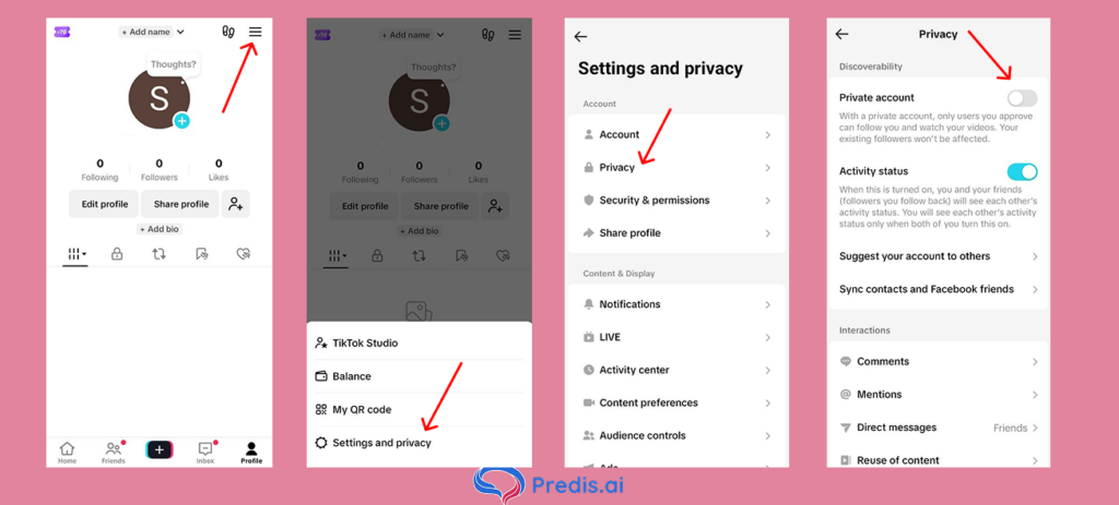 Making Account Private or Public on TikTok